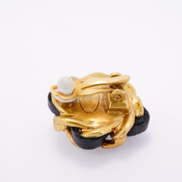 CHANEL Black and Gold Pearl Earrings - Picture 3 of 10